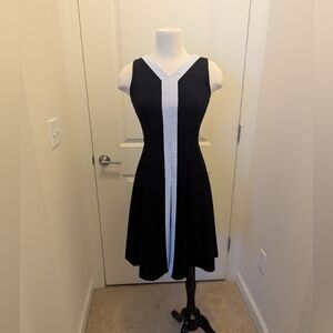 Calvin Klein Black and White Midi Dress